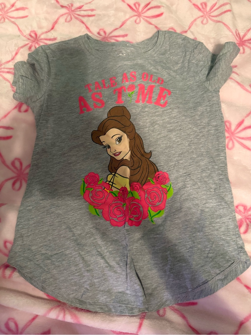 Disney Princess Gray Graphic Tee with White Print